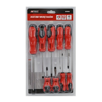AWTools Комплект от 9 отвертки AwTools, стомана, магнитен накрайник (AW36810)