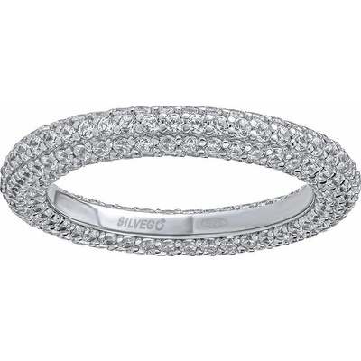 SILVEGO Strieborný prsteň Cleolynd s čírymi Brilliance Zirconia JJJ1401RW