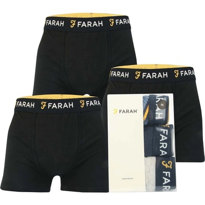 Farah Боксерки Farah Siginaw 3 Pack Boxer Shorts - Black