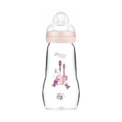 Mam Skleněná lahev Feel Good Forest růžová 260 ml