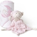 Interbaby SET OSUŠKA froté 100x100 Medvídek spí + PŘÍTULKA ružová