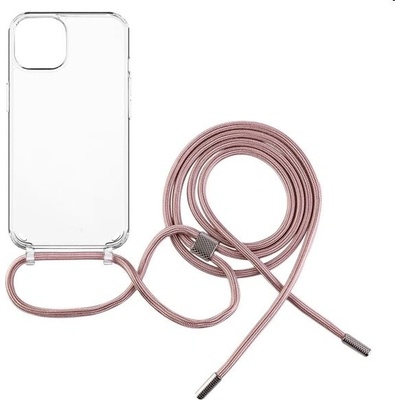 FIXED Pure Neck AntiUV s ružovou šnúrkou na krk Apple iPhone 15 Plus FIXPUN-1201-PI