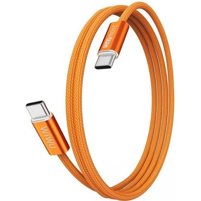 WiWU Wi-C101 USB-C / USB-C 240W Essen nylonový oplet 1.5m oranžový