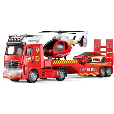 Wiky Авто пожарникари влекач и хеликоптер с ефекти комплект 55 см