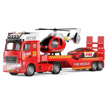 Wiky Авто пожарникари влекач и хеликоптер с ефекти комплект 55 см