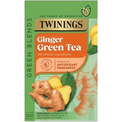 TWININGS Zelený čaj se zázvorem 20 sáčků 40 g