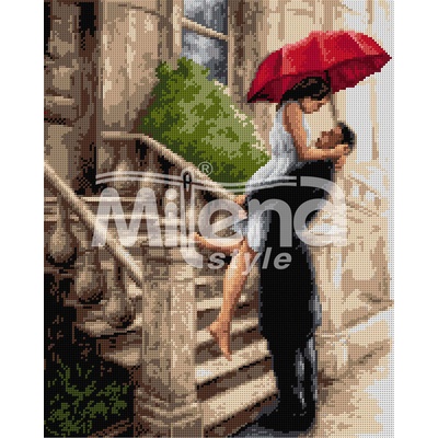 Milena Style Романтична среща - гоблен със схема конци dmc 1: 4