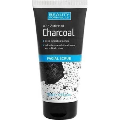 Beauty Formulas Charcoal Facial Scrub čistiaci peeling na tvár s aktívnym uhlím 150 ml