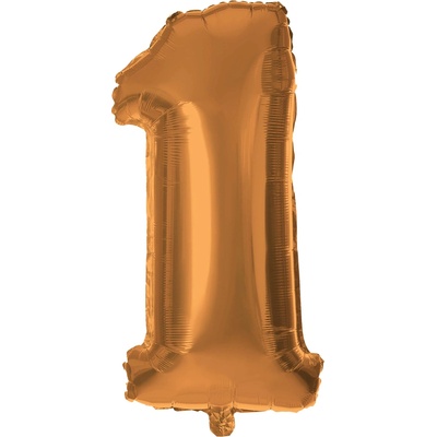Balónek foliový TORO číslice 1 30cm bronzový