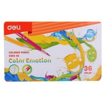 Цветни моливи Deli Color Emotion 36цв. метална кутия 00235