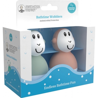 Matchstick Monkey Endless Bathtime Fun Wobblers hračka do vody Mint Green & Dusty Pink 2 ks
