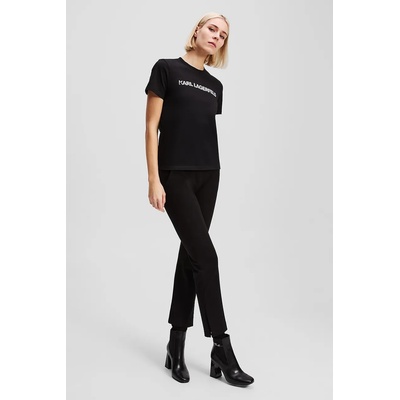 Karl Lagerfeld Памучна тениска Karl Lagerfeld ELONGATED LOGO (A3W17102)