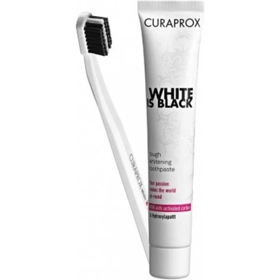 Промо сет паста +четка, Curaprox White Is Black Toothpaste · Curaprox Black Is White 90ml + Toothbrush Ultra Soft