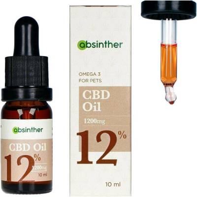 Absinther CBD kapky pro psy a kočky 12% Lososový olej 10 ml