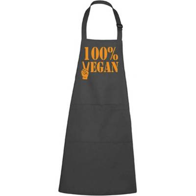 Dobrý Triko Zástěra s potiskem 100% vegan Antracitová