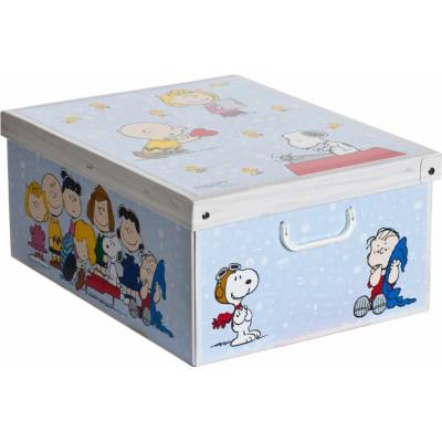 Lavatelli úložný box s víkem, motiv Peanuts, pevný karton, 50x39x24 cm
