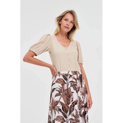 Moodo Дамска тениска Moodo - светлобежово Moodo | Bezhov | ЖЕНИ | XS