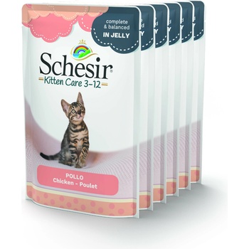 Schesir Cat Jelly kitten kuracie filety 6 x 85 g