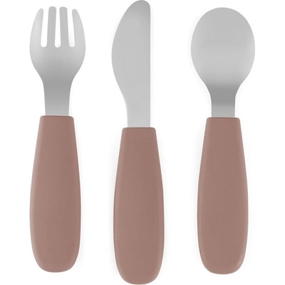 Petite&Mars Take&Match Stainless Steel Cutlery Set прибор за деца Velvet Latte 12m+ 3 бр