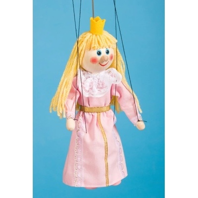Mašek umělecká výroba Loutka dřevěná Princezna růžová 20 cm – Zboží Dáma
