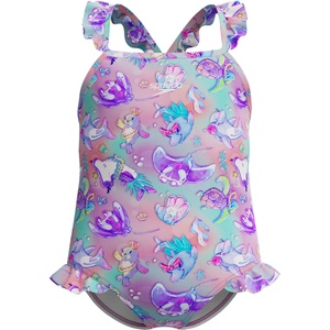 Speedo Цял бански girls digital frill thinstrap (8-00374018241)