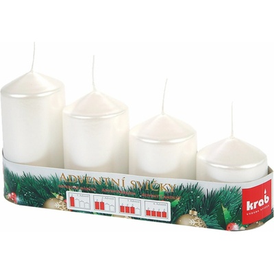 Anděl Přerov Adventní bílá LAK postupka 50 75 90 105 x 60 mm 4 ks