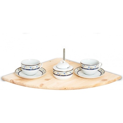 ČistéDrevo Drevená nástenná polica rohová 40 x 40 cm