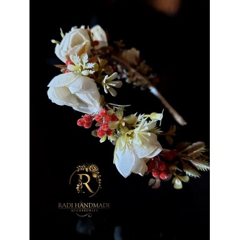 Image 1 of Radi handmade Диадема за коса с бели рози изкуствени цветя (461)
