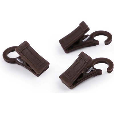 Žabky na záclony plastové s háčkem hnědá 10ks – Zboží Dáma