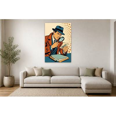 Obraz na plátně – Muž s lupou a papírem 90 × 135 cm