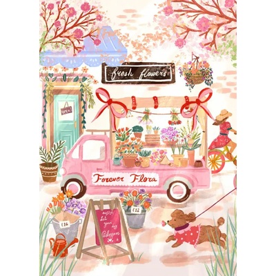 Pieces & Peace - Puzzle Forever Flora, Flower Truck - 500 piese