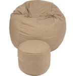 PUFRELAX Комплект, Барбарон и табуретка за крака, 700л. , King Size, Sand, Перящ се калъф, Трансформира се в легло, Пълнеж с микс от мемори пяна и дунапрен, Гама Premium, 8256 (PUF-M-KO-PT-GBE) - topmarket