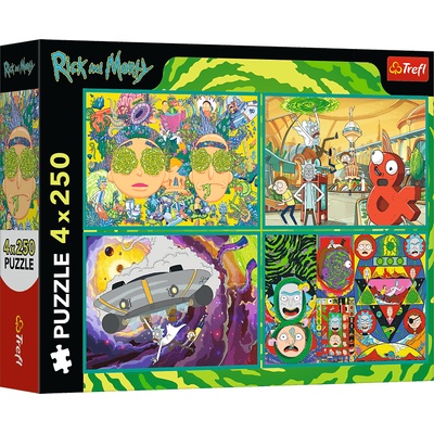 Trefl - Puzzle 4x250 The twisted world of Rick and Morty - 250 piese