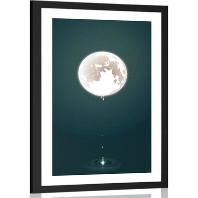 Plakát s paspartou okouzlující měsíc - 20x30 black