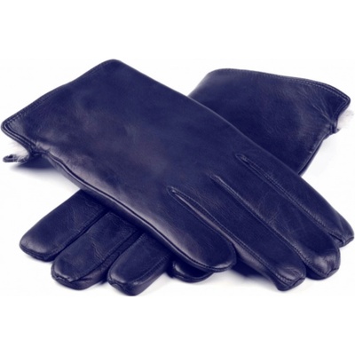 Carlsbad Hat hladké modré pánské rukavice s králičí podšívkou