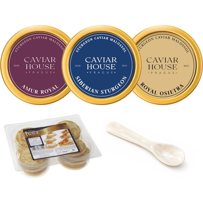 Caviar House Prague 3 druhy jeseterového kaviáru 30 g