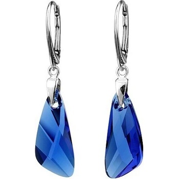 Swarovski Elements Náušnice strieborné Wing Capri Blue so LSW168E