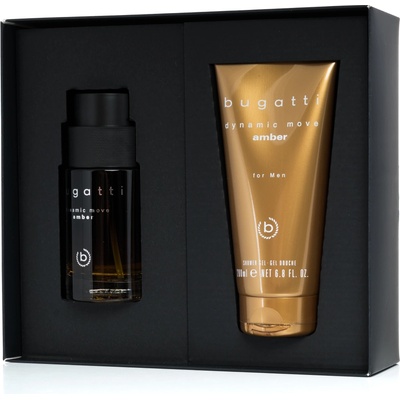 Bugatti Dynamic Move Amber EDT 100 ml + sprchový gel 200 ml + dárková sada pro muže