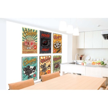 DIMEX ART s. r. o Самозалепваща се флизелинова фототапета стари кино плакати 375 x 250 см