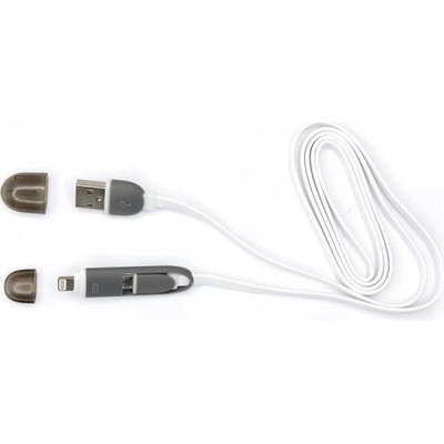 SBOX 2IN1W USB/Lightning, Micro USB, 1m, bílý