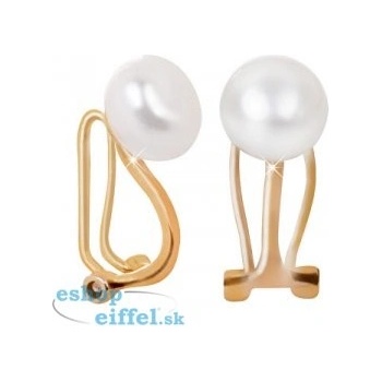 JwL Luxury Pearls pozlátené náušnice klipsy s pravou perlou JL0399