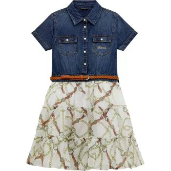 Image 1 of Guess Комбинирана рокля деним и тюл с детайли Guess