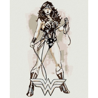 ZUTY Malování podle čísel WONDER WOMAN ČERNOBÍLÝ PLAKÁT II