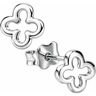 Zlaton Náušnice bílé zlato čtyřlístek pecky 0.7cm 1.35g O27072615364