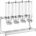 Royal Catering Диспенсър за зърнени храни - 4 x 3, 5 л - 4 контейнера RCCS-3.5LSS4 (RCCS-3.5LSS4)
