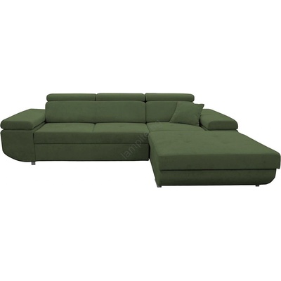 Filex Разтегателен ъглов диван castelo с място за съхранение, в l форма, десен, зелен (ff0038)