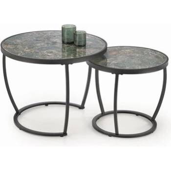 ЕВРОМАР Комплект масички ines зелен мрамор/черно (100.002.0320)