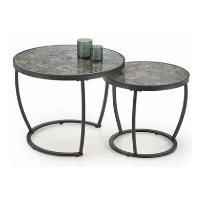 ЕВРОМАР Комплект масички ines зелен мрамор/черно (100.002.0320)