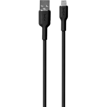 Puro elektrik Puro Soft USB-A - Lightning кабел 1, 5 м силикон - черен (PUCAPLTICONBLK)