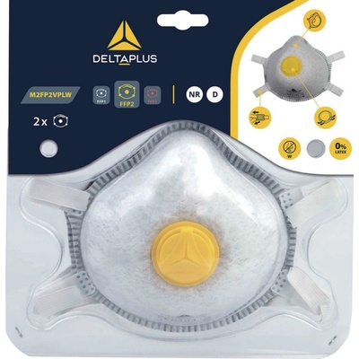 Delta Plus Respirátor M2FP2VPLW FFP2 s aktívnym uhlím 2 ks